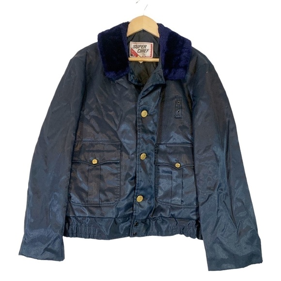 Vintage Super Chief Aviator Law Enforcement Military Bomber Jacket Size L/XL - Picture 1 of 5